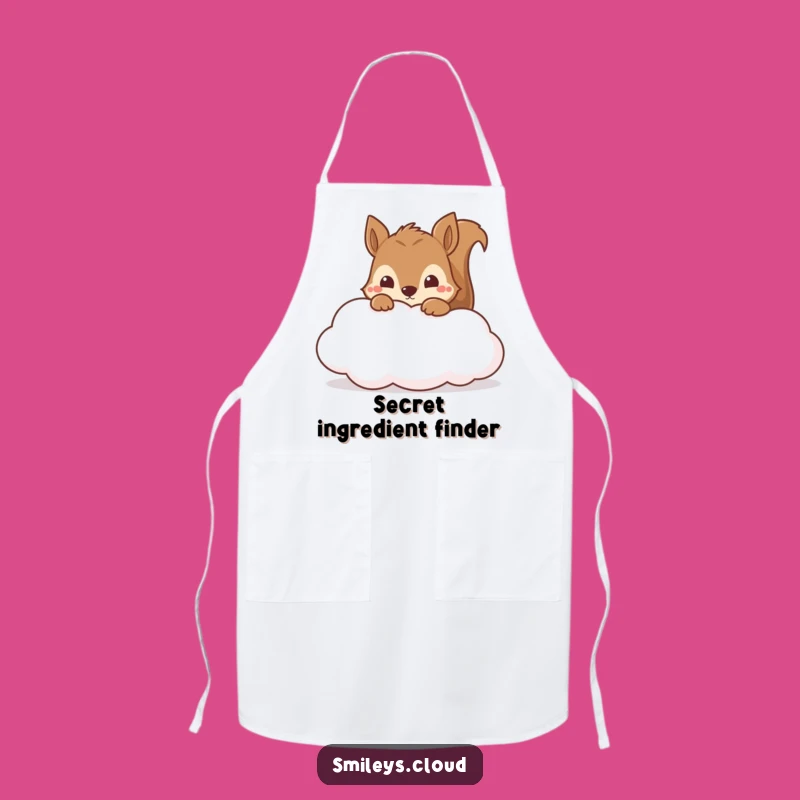 Funny Curious Squirrel Cloud Apron - Chef's Cute & Humorous Kitchenware
