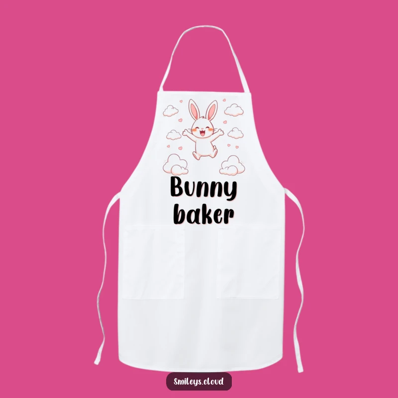 Funny Happy Rabbit Cloud Apron - Joyful Leaping Hare Kitchen Wear