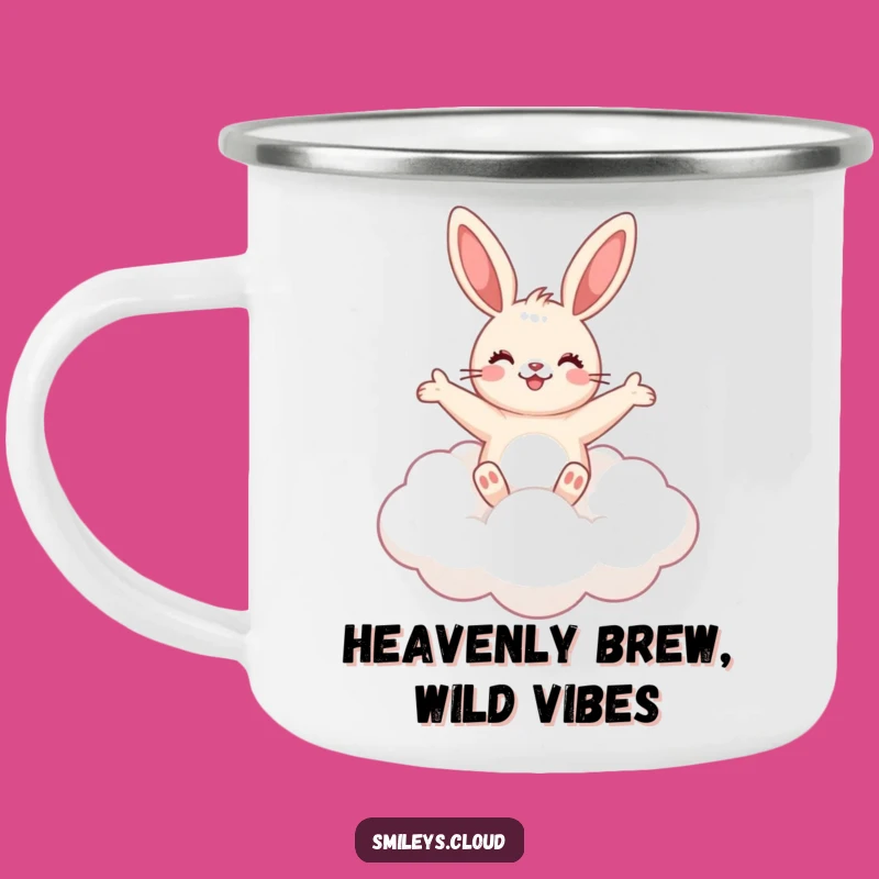 Funny Bunny Cloud Camping Mug: Adventure with Cute Style
