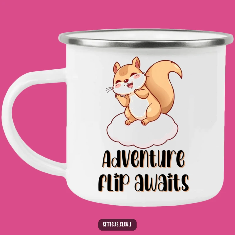 Funny Giggling Squirrel Flip Camping Mug - Outdoor Acrobat Animal Adventure Gift