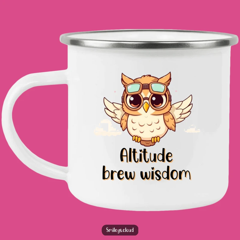 Funny Owl Aviator Camping Mug: Adventure Fuelled by Humor