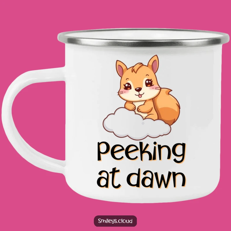 Funny Squirrel Camping Mug: Cute Cloud Peeker - Adventure Ready Humor!