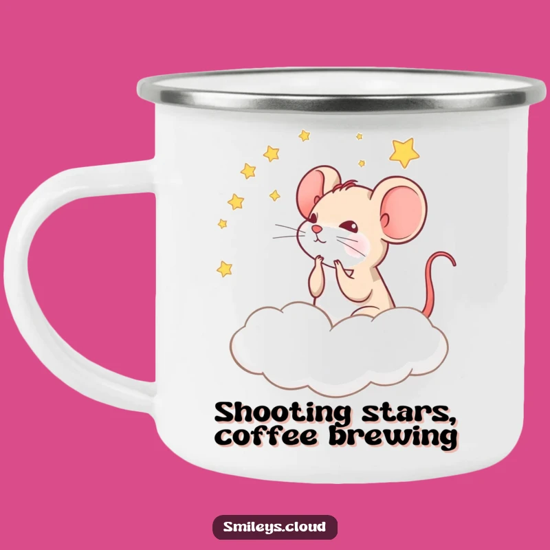 Funny Mouse Cloud Camping Mug: Night Sky Sips Funny Gift for Campers