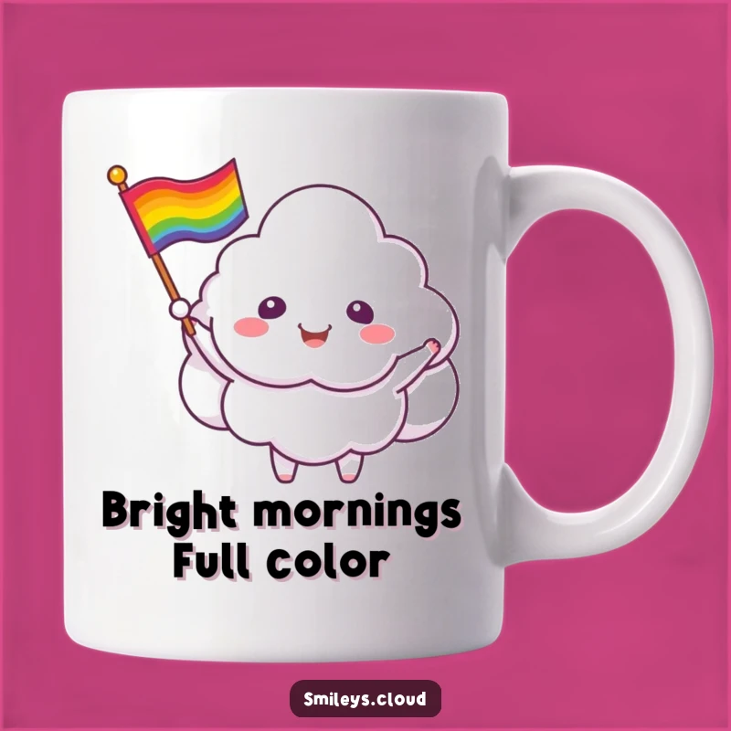 Funny Cloud Critter Pride Mug: Celebrate Inclusivity Joyfully