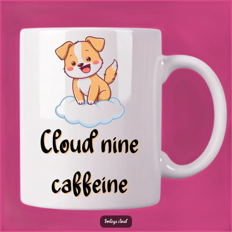 Funny Cheerful Dog Cloud Mug - Wagging Tail Gift for Dog Lovers