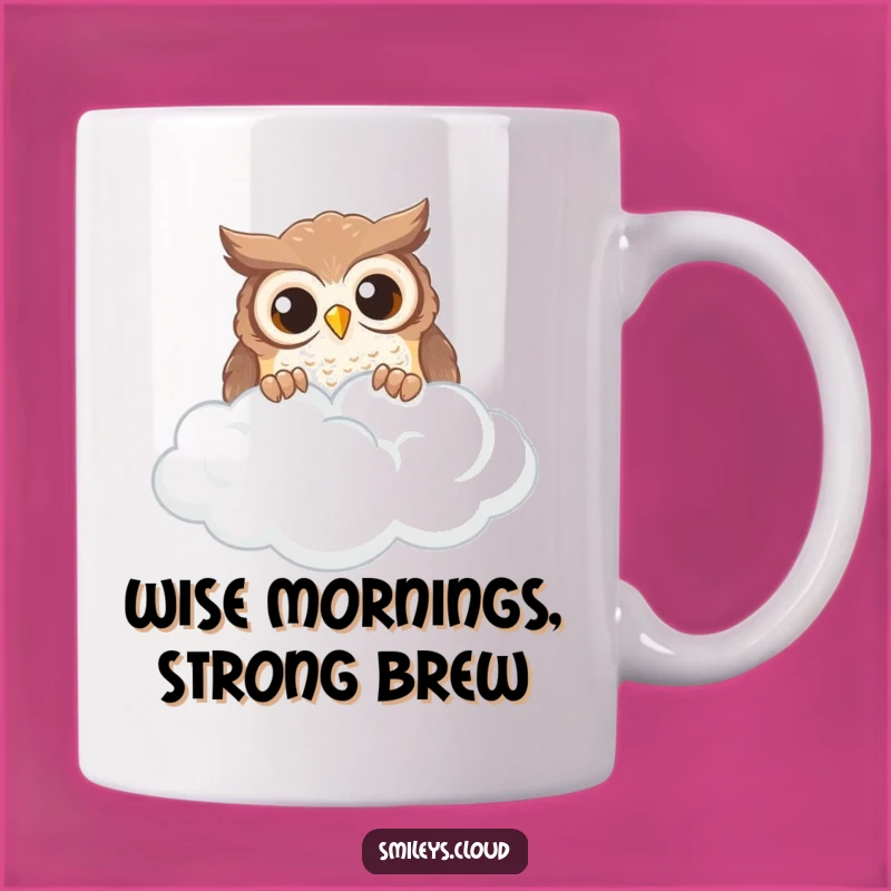 Funny Owl Cloud Peek Mug: Wise & Whimsical Gift for Curious Minds
