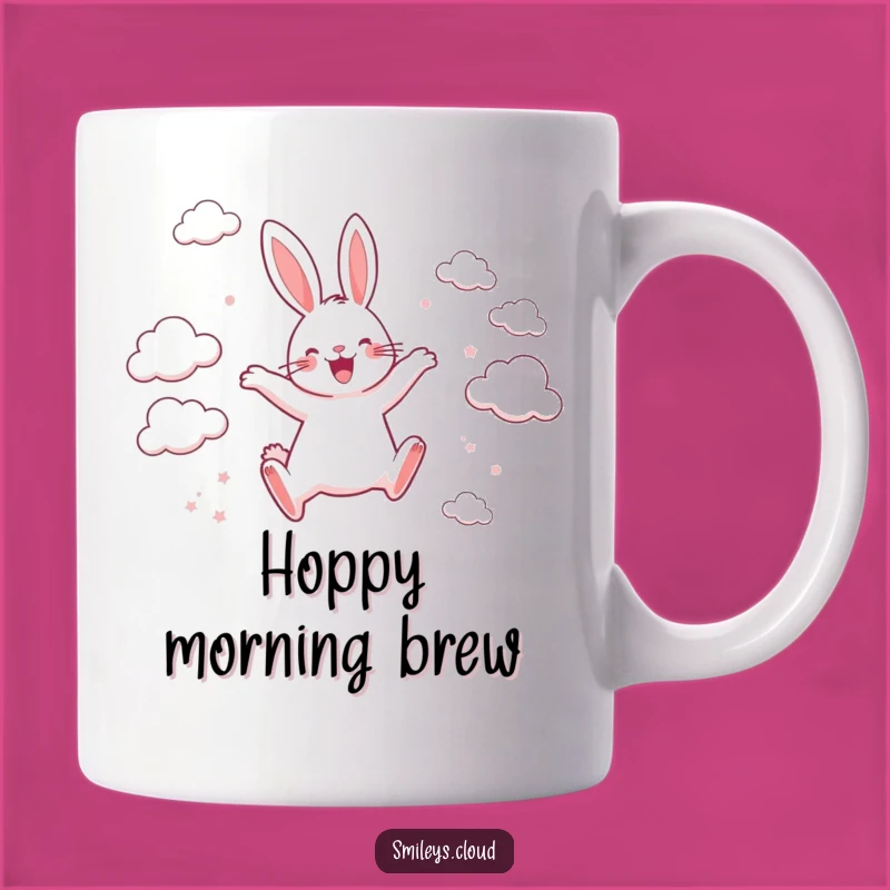 Funny Rabbit Cloud Mug: Joyful Leaps, Perfect Gift for Happy Souls