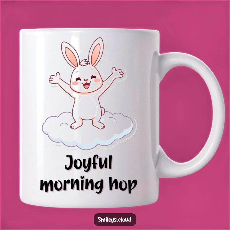 Funny Cheerful Bunny Cloud Mug: Joyful Sips, Perfect Funny Gift