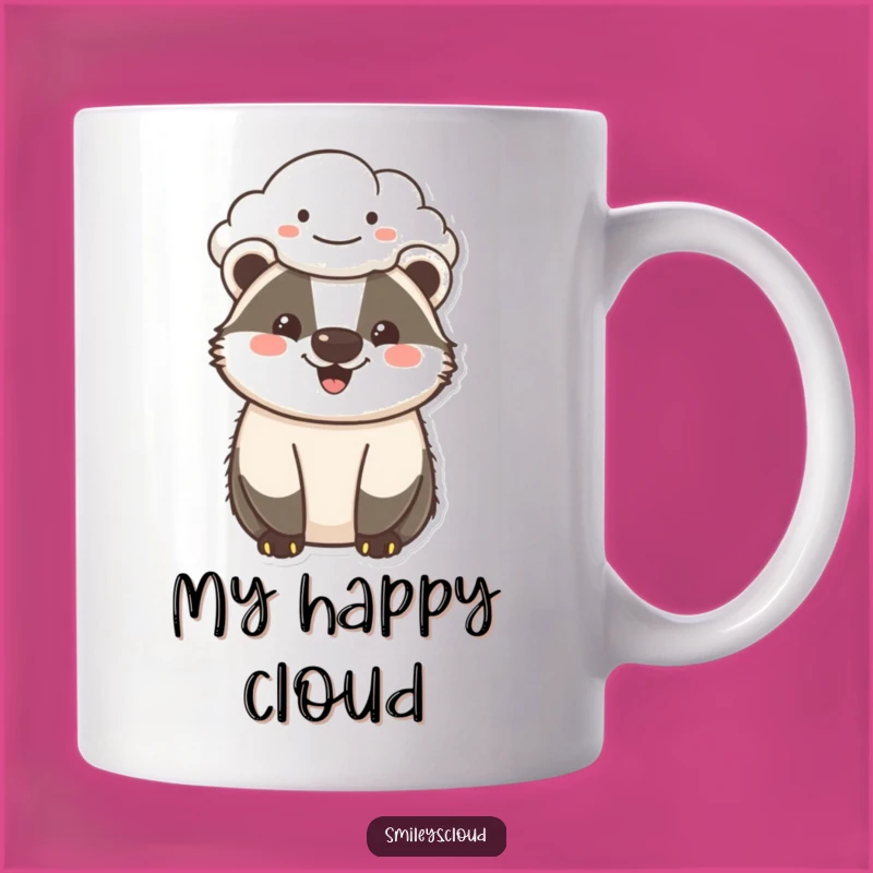 Funny Cheerful Badger Mug -radiant Happiness and Funny Gift