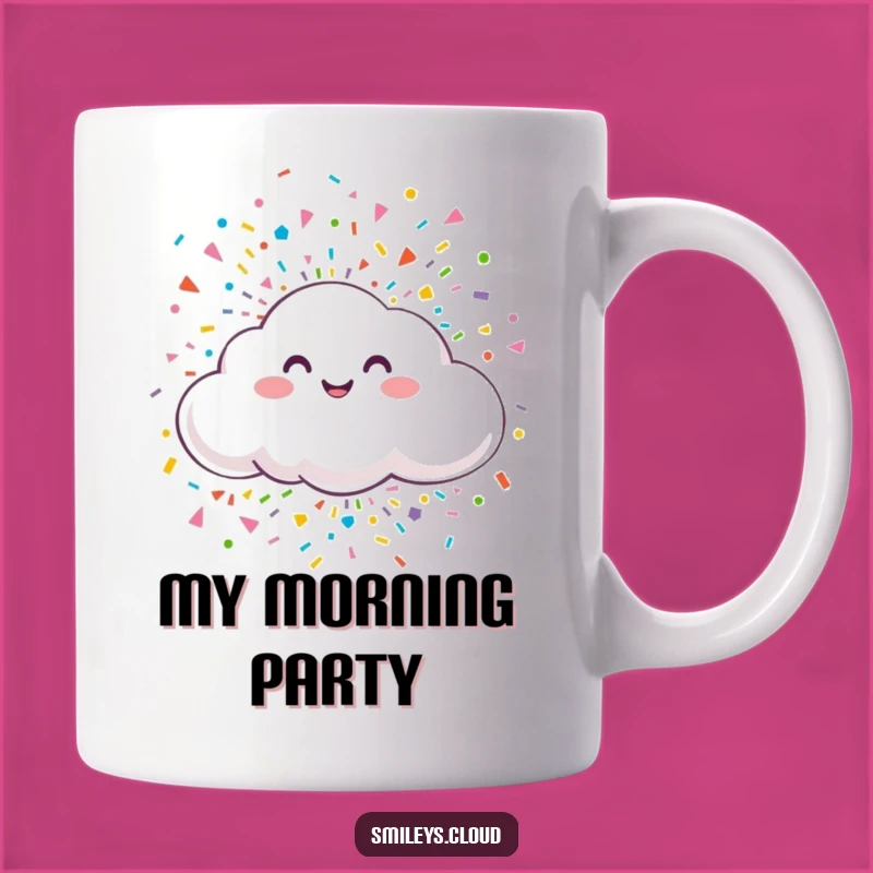 Funny Smiling Cloud Confetti Mug - Celebrate Joy Funny Gift Idea