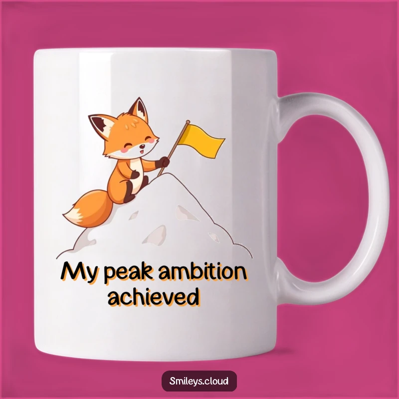 Funny Fox Summiting Clouds Mug: A Hilarious Adventure Gift for Dreamers