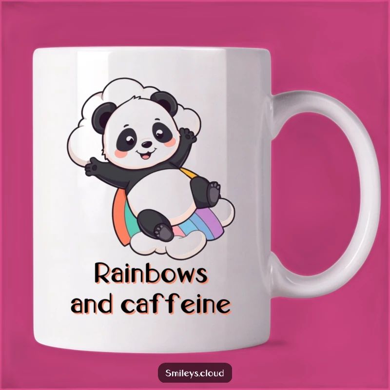 Funny Panda Rainbow Slide Mug - Playful Bear Lover Gift