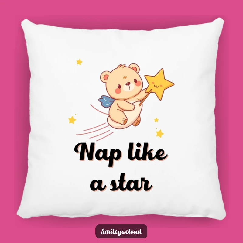 Funny Bear Cub Star Pillow: Cozy Rider Comfort, Great Funny Gift