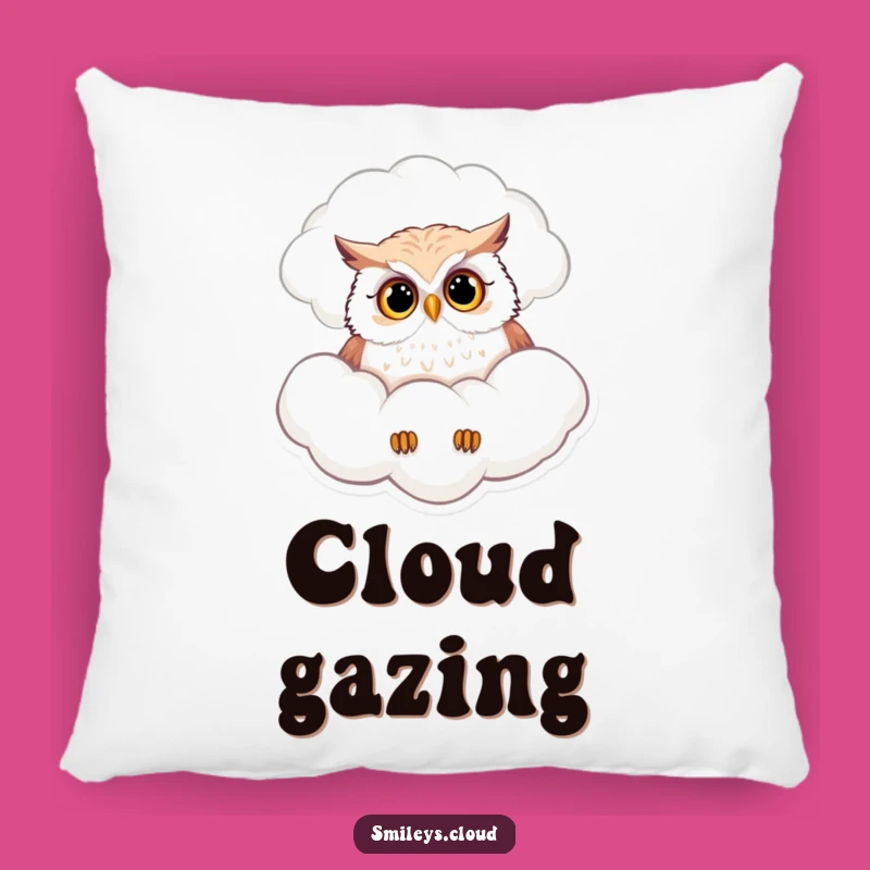 Funny Curious Owl Cloud Pillow - Cozy Comfort for Curious Dreamers!