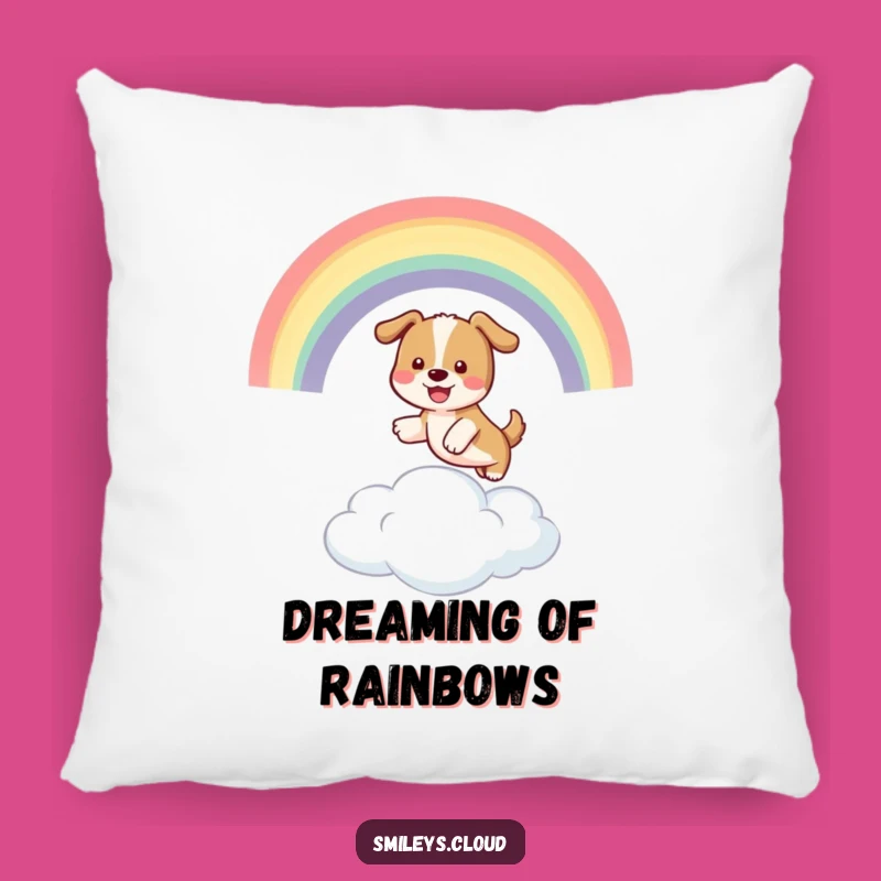 Funny Dog Rainbow Cloud Pillow: Cozy Comfort with Playful Spirit