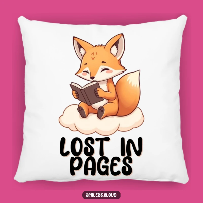 Funny Fox Pillow: Cozy Cloud Reader - Determined Intellectual Cushion Gift!