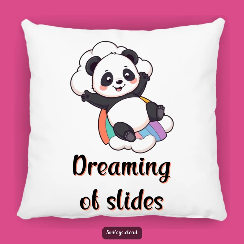 Funny Panda Rainbow Slide Pillow - Soft Bear Lover Accent Cushion Gift