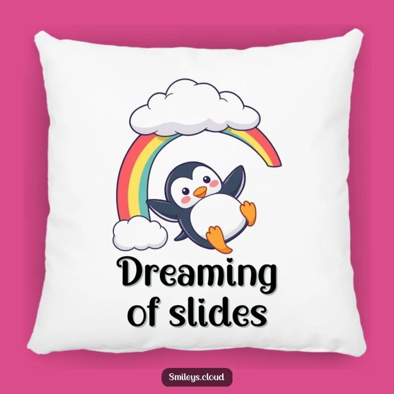 Funny Penguin Pillow: Cozy Rainbow Slider - Playful Cushion Gift!