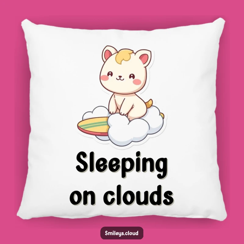 Funny Animal Cloud Surf Pillow: Cozy Cartoon Cushion for Happy Dreams