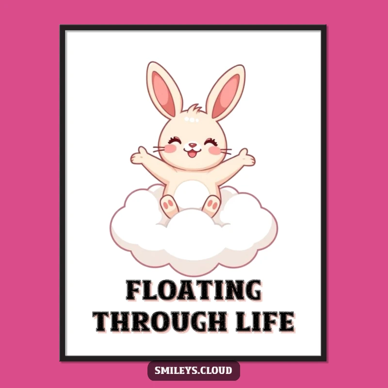 Funny Bunny Cloud Digital Art: Instant Joy for Your Space