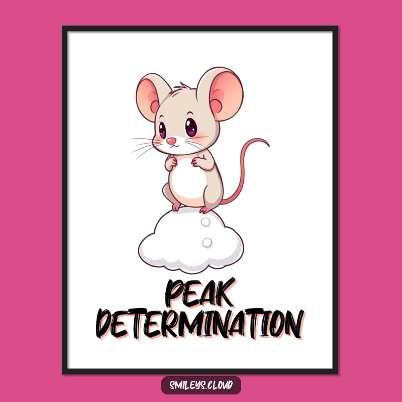 Funny Brave Mouse Digital Art Print: Instant Motivational Decor, Perfect Gift