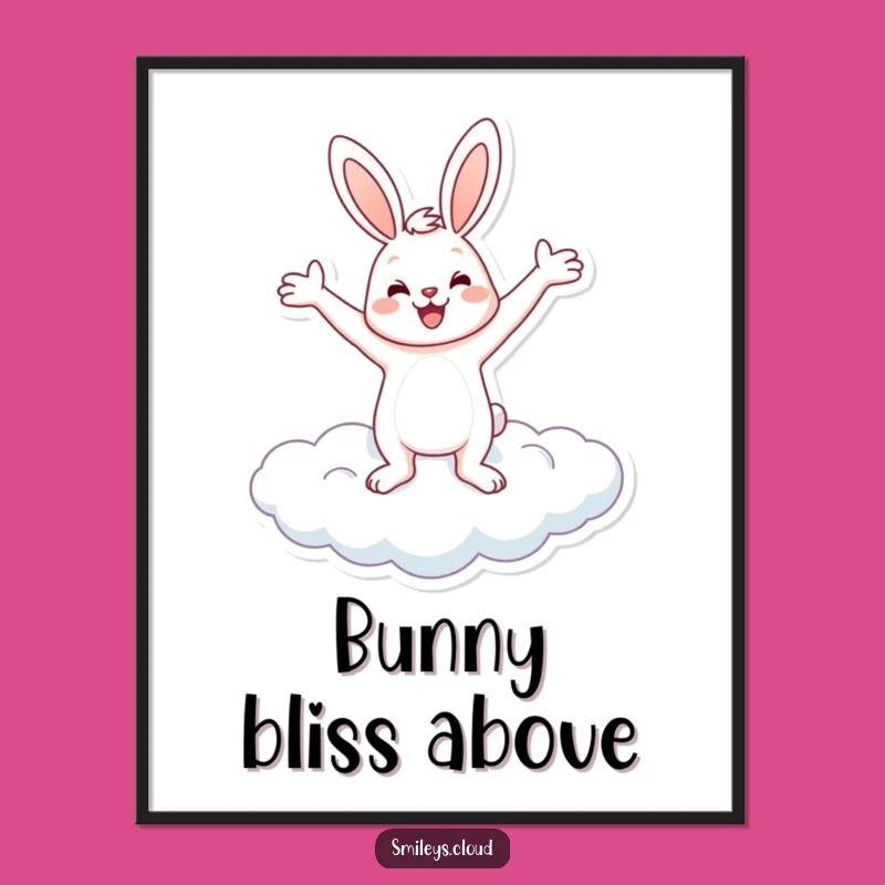 Funny Bunny Cloud Digital Art: Instant Cheer for Your Walls