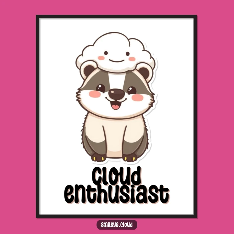 Funny Cheerful Badger Digital Art - Instant Happiness Download