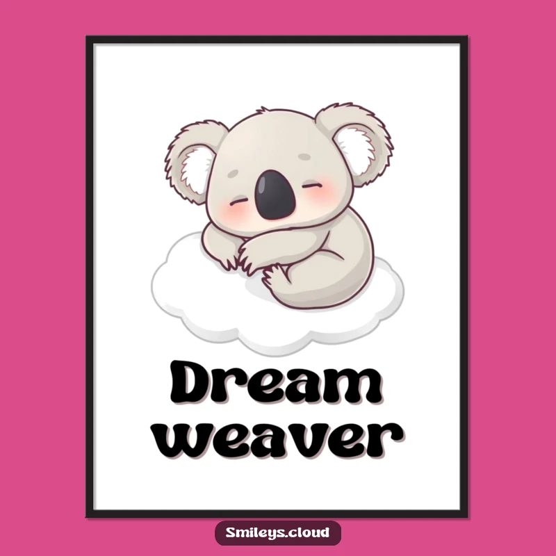 Funny Contented Koala Nap Digital Print - Sweet Dreams Wall Art!