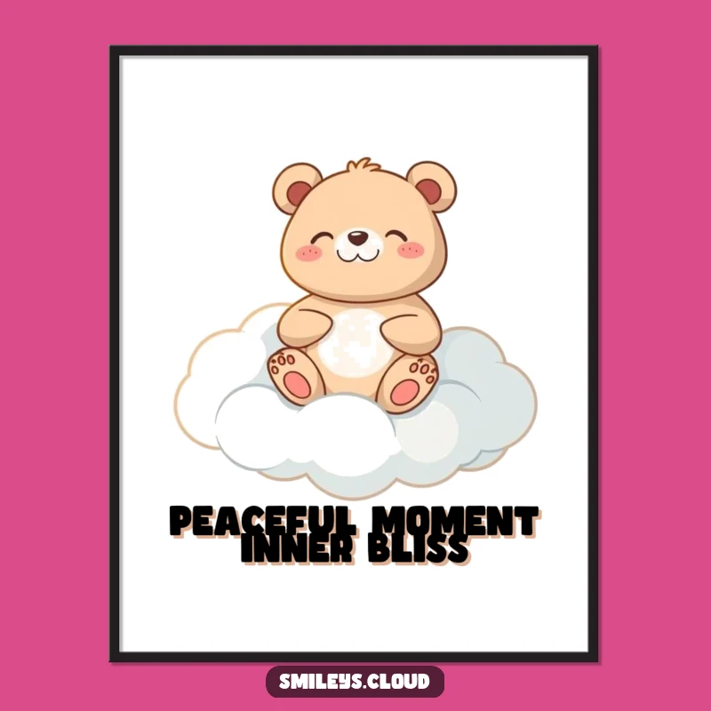 Funny Meditating Bear Art: Instant Tranquil Decor