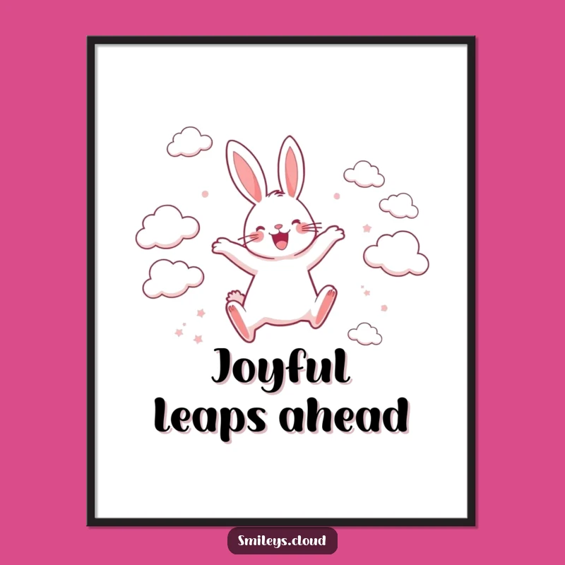 Funny Rabbit Cloud Digital Art: Joyful Print for Energetic Spaces