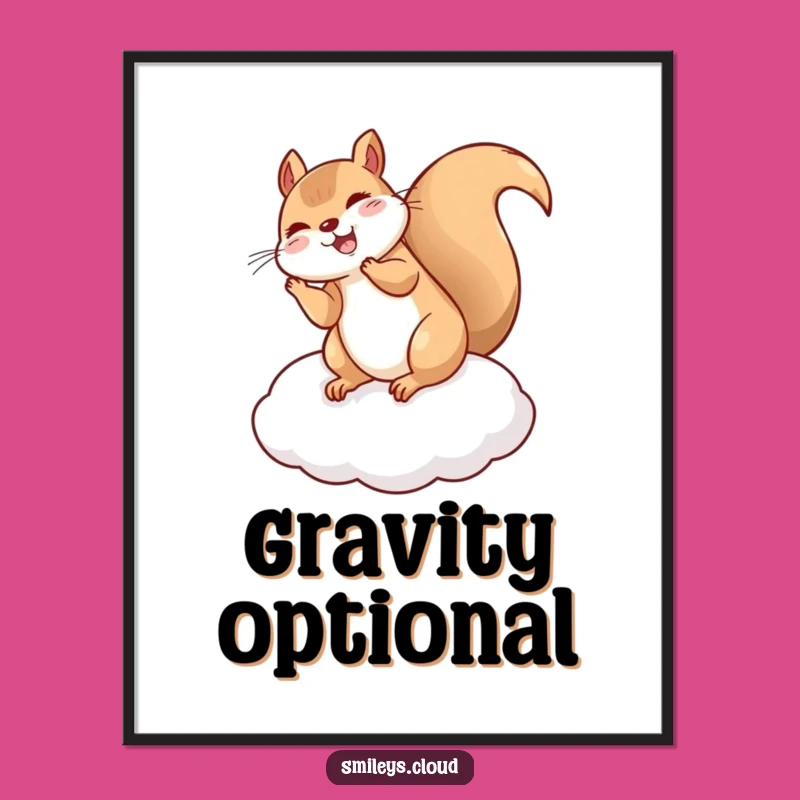 Funny Giggling Squirrel Flip Digital Art - Vibrant Acrobat Animal Wall Decor Gift