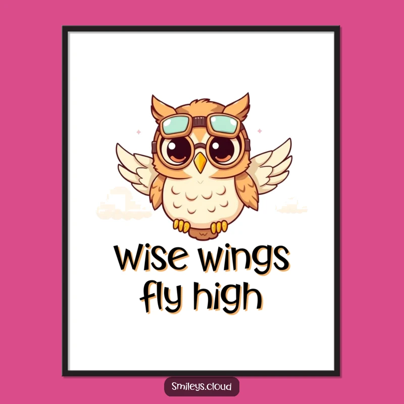 Funny Owl Aviator Digital Art: Instant Adventure for Your Walls