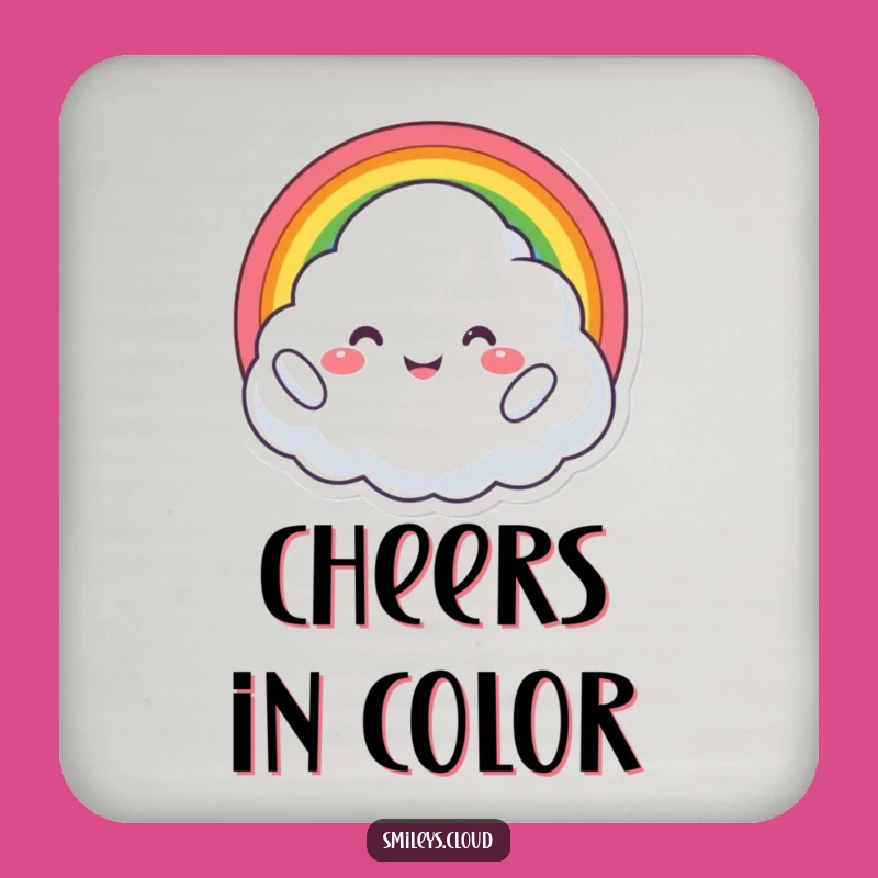 Funny Proud Cloud Coaster Set: Rainbow Joy for Cheerful Tables