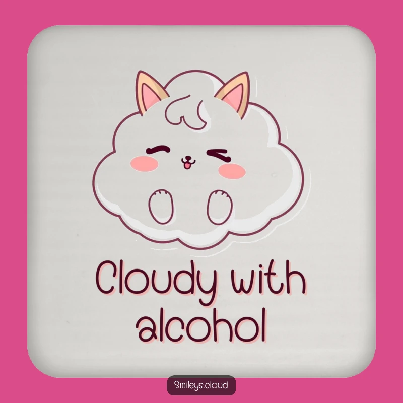 Funny Winking Cloud Animal Coaster - Protect Surfaces with Humor, Funny Gift