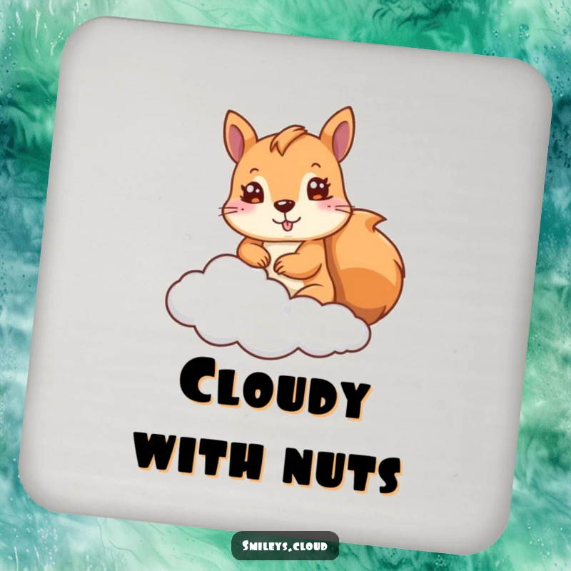 Funny Squirrel Coasters: A cute squirrel peeks from a cloud on these coasters, adding humorous and charming protection to tables.