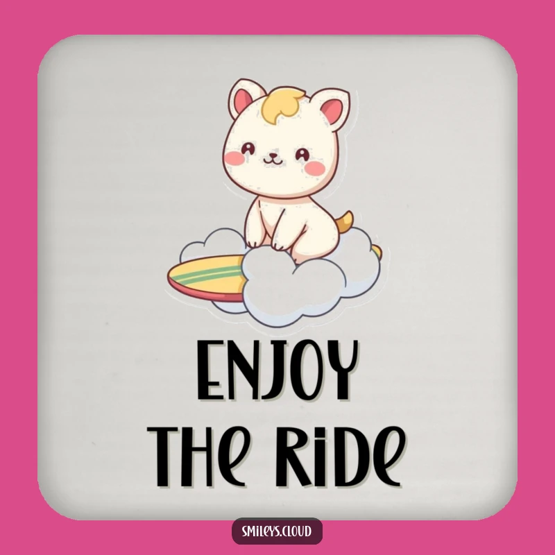 Funny Animal Cloud Surf Coaster: Protect Surfaces with Cartoon Happiness