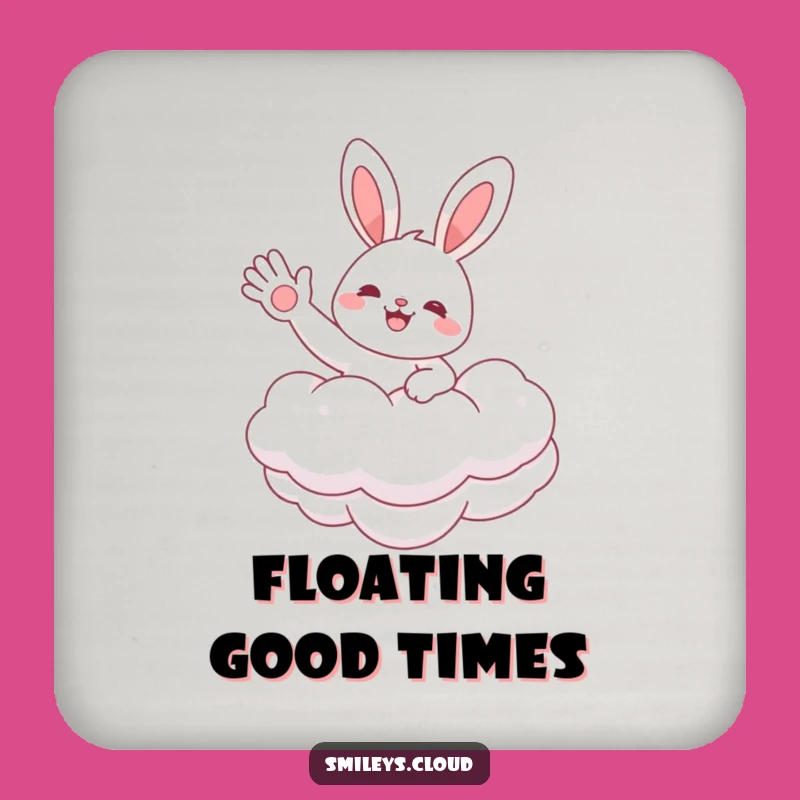 Funny Bunny Cloud Coaster: Cheerful Character Protection, Unique Funny Gift