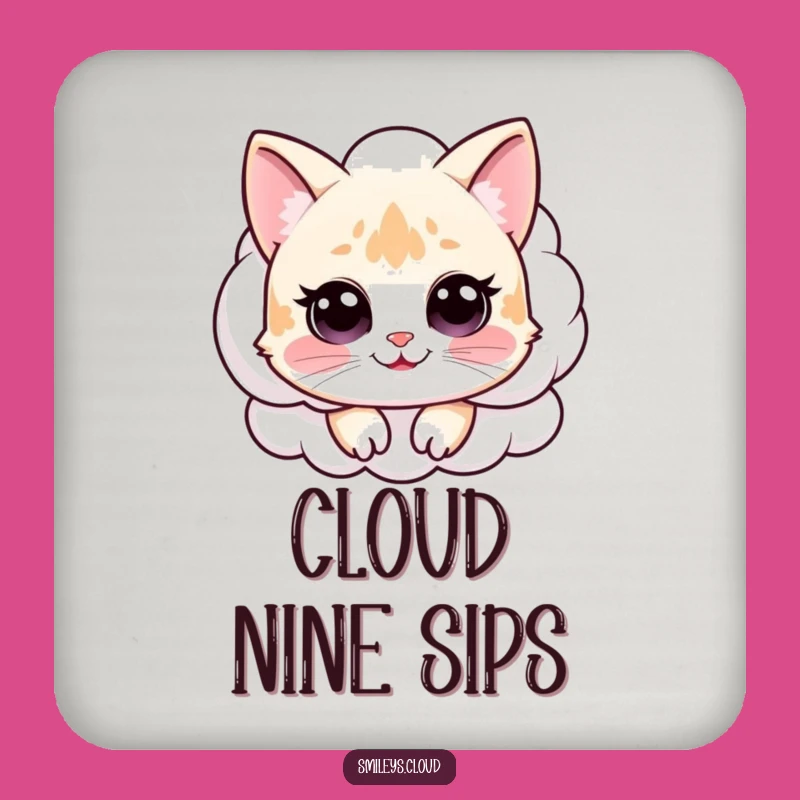 Funny Cat Cloud Coaster: Protect Surfaces with Heavenly Charm
