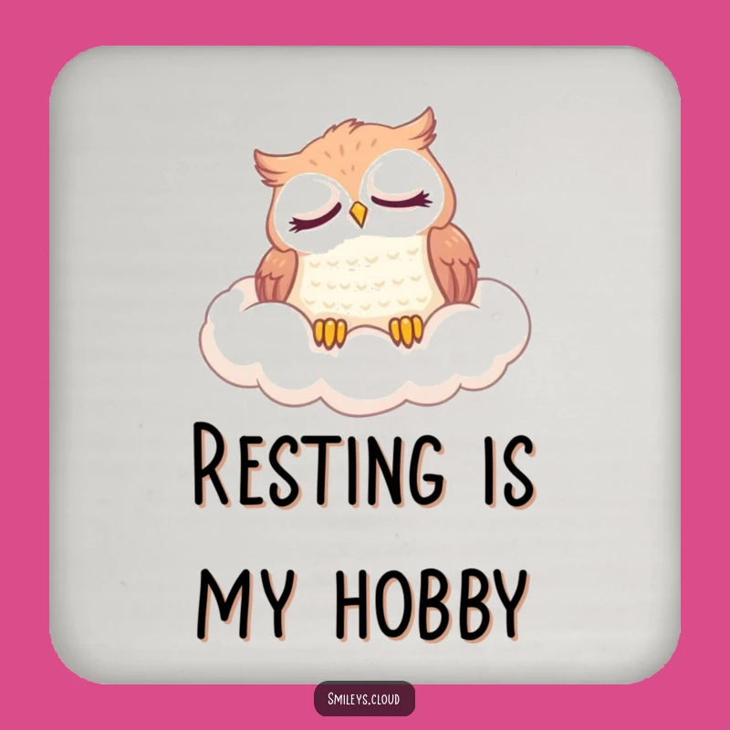 Funny Content Owl Coaster: Protect Surfaces with this Sleepy Cloud Design Gift