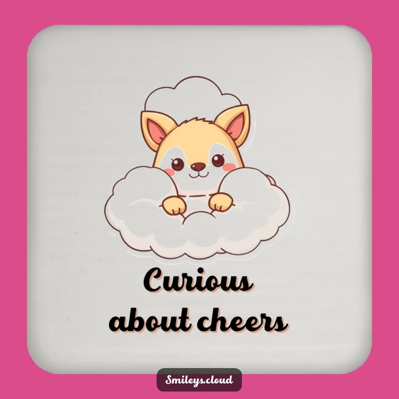 Funny Curious Animal Coaster Set: Peek-a-Boo Cloud for Playful Tables
