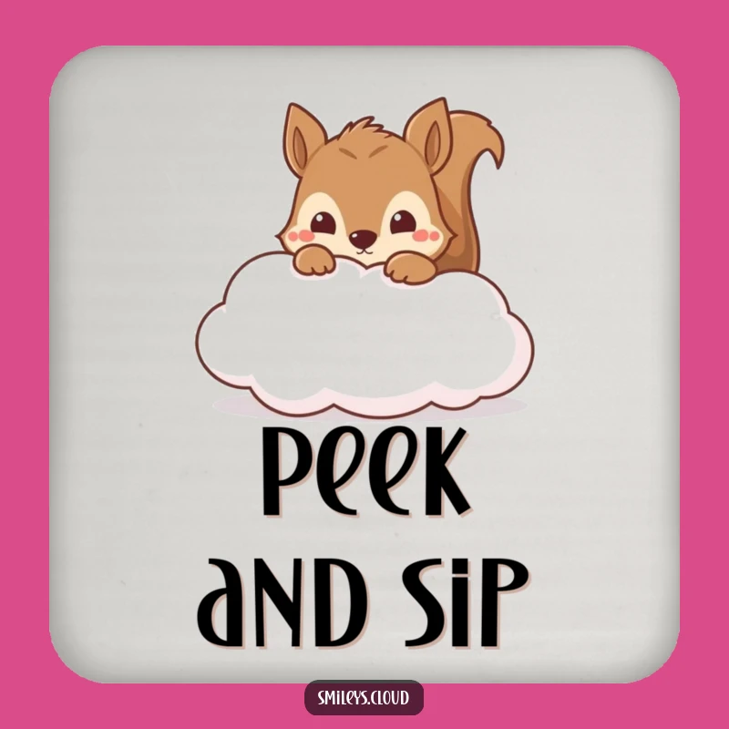 Funny Curious Squirrel Cloud Drink Coaster - Protect Surfaces with Humor