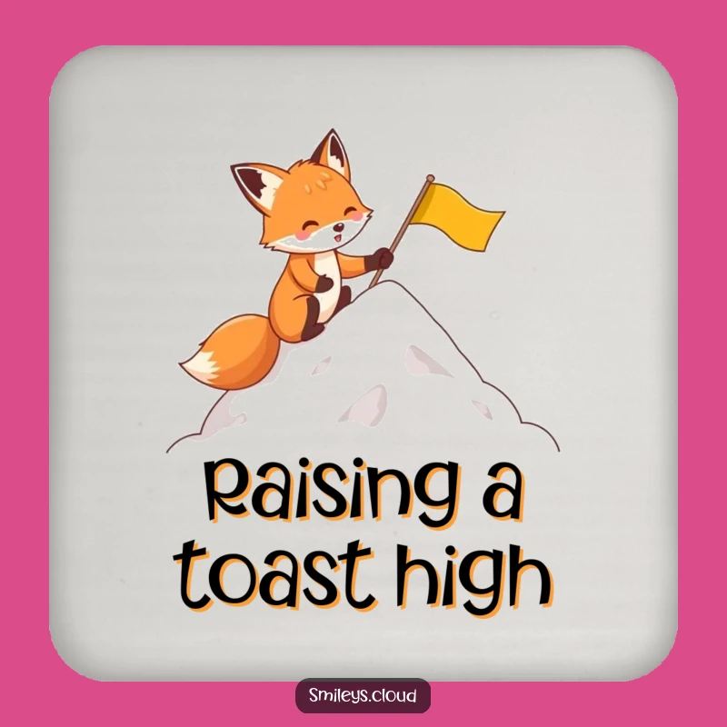 Funny Fox Cloud Peak Coaster: Protect Surfaces with Hilarious Art