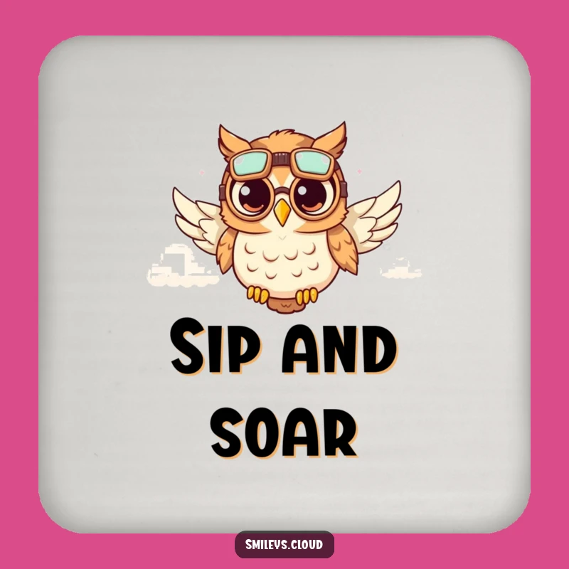Funny Owl Aviator Coaster: Protect Surfaces with Adventurous Style