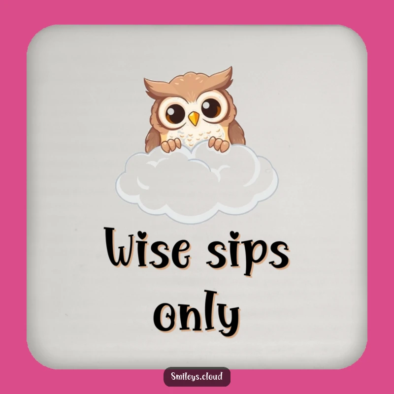 Funny Owl Cloud Peek Coasters: Protect Surfaces with Intrigue