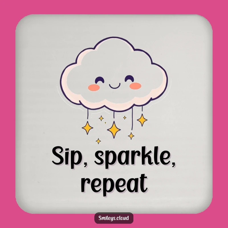 Funny Smiling Cloud Coaster: Protect Surfaces with Starlight