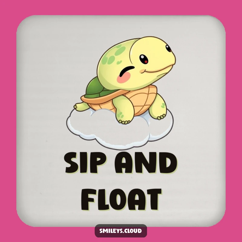 Funny Winking Turtle Cloud Coaster: Protect Surfaces with Chill