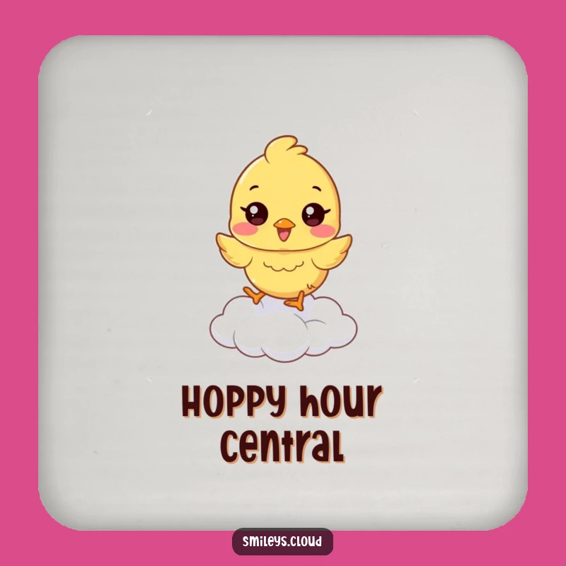 Funny Chick Cloud Hop Coaster: Protect Tables with Happy Funny Gift