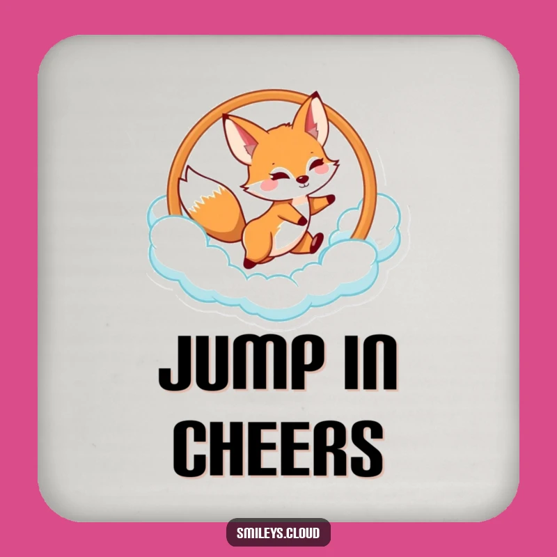 Funny Fox Cloud Hoop Coasters: Protect Surfaces Playfully