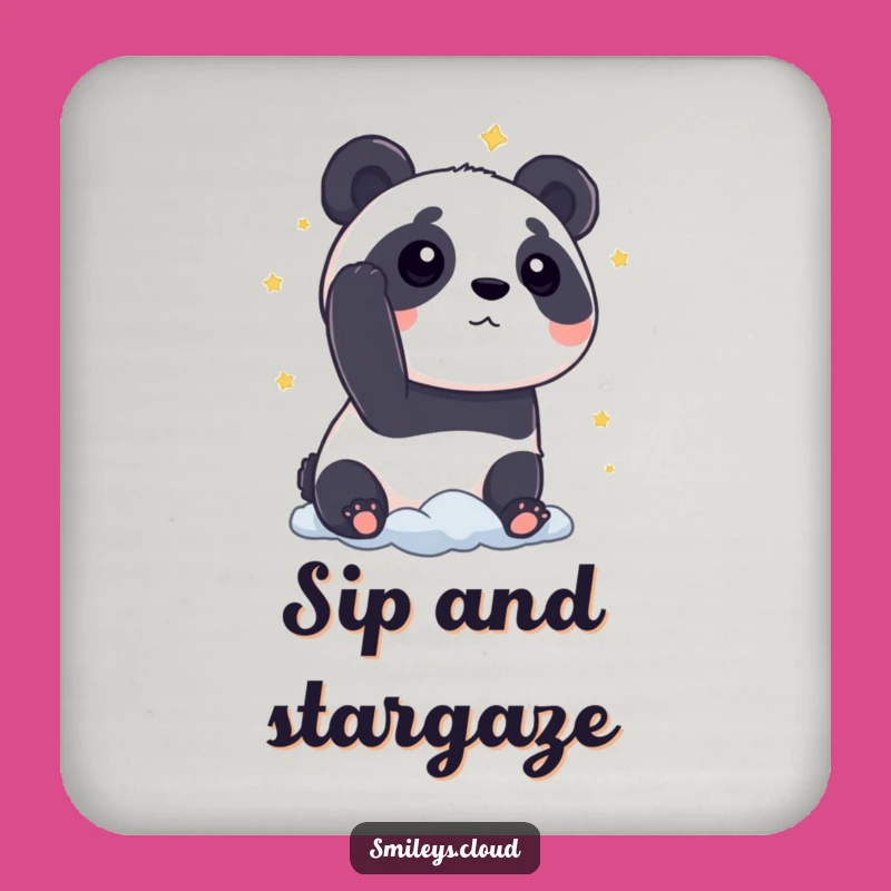 Funny Panda Star Gaze Coaster: Protect Tables with Cosmic Funny Gift