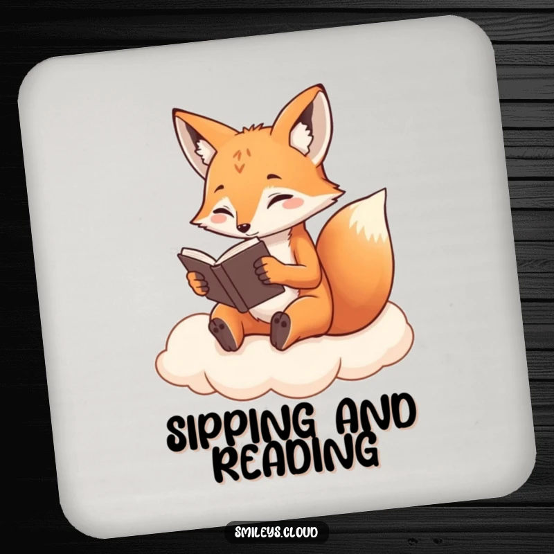 Funny Fox Coasters: A determined fox reads on a cloud on these coasters, adding intellectual and humorous protection to tables.